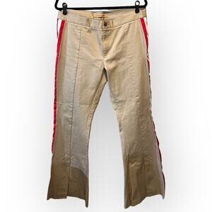 Maggie Marilyn Game Changer Side Striped Flare Leg Pants size 10 in tan